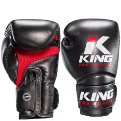 KING PRO BOXING GLOVES STAR AIR LEATHER BLACK