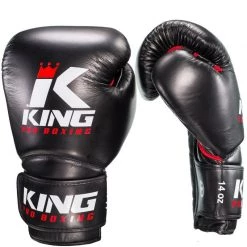 KING PRO BOXING GLOVES STAR AIR LEATHER BLACK