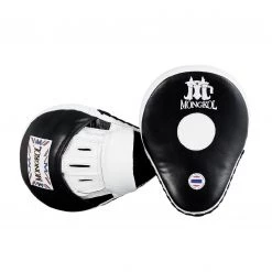 MUAY THAI FOCUS MITTS BY MONGKOL - BLACK / WHITE