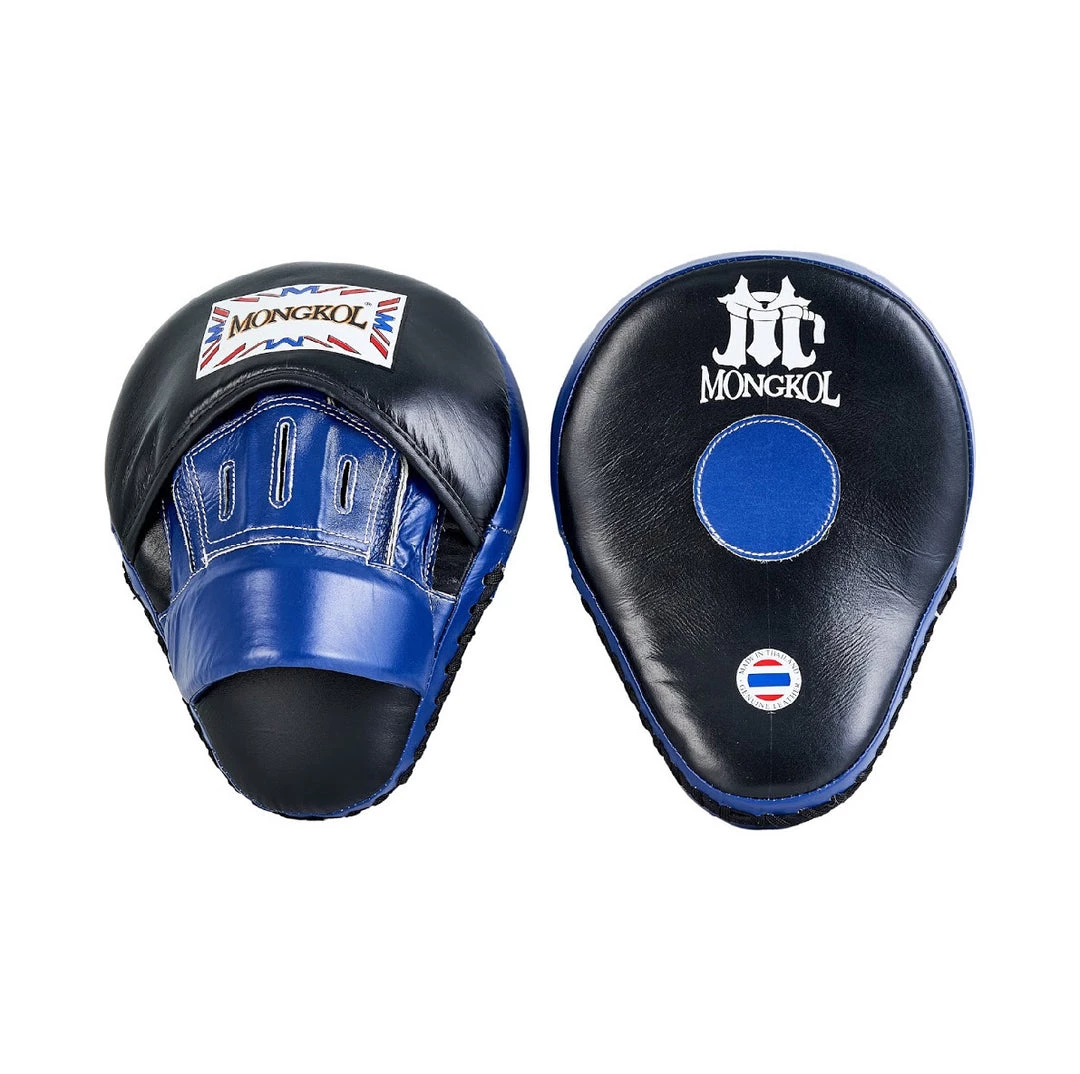 MUAY THAI FOCUS MITTS BY MONGKOL - BLACK / BLUE NEW ARRIVALS 3 MUAY THAI FOCUS MITTS BY MONGKOL - BLACK / BLUE NEW ARRIVALS