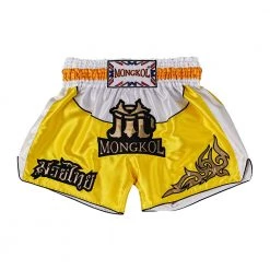 MUAY THAI SHORTS MONGKOL BSM01 - YELLOW WHITE