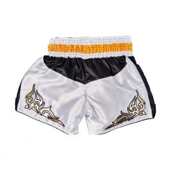 MUAY THAI SHORTS MONGKOL BSM01 - WHITE BLACK