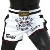 FAIRTEX MUAY THAI SHORTS FAIRTEX SLIM CUT BS1712 WHITE