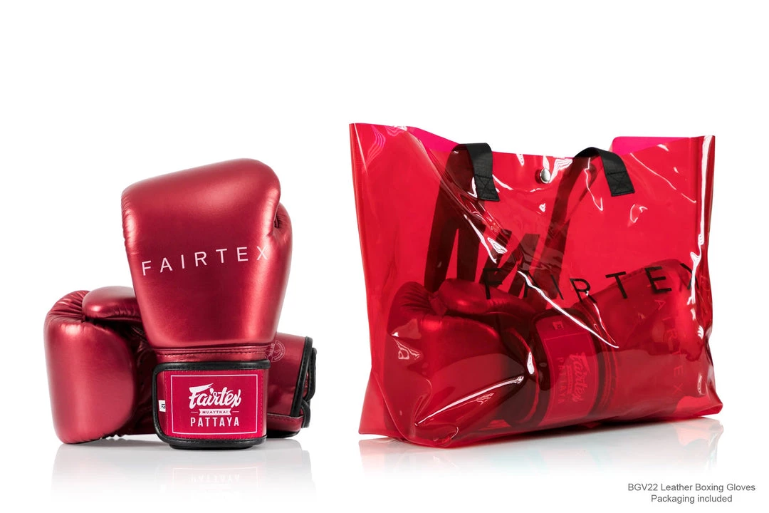 MUAY THAI BOXING GLOVES FAIRTEX METALLIC - BGV22 RED 4 MUAY THAI BOXING GLOVES FAIRTEX METALLIC - BGV22 RED