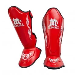 MUAY THAI SHIN GUARDS MONGKOL NEW DESIGN SGM02 - RED