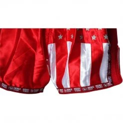PREMIUM MUAY THAI SHORTS MEN WOMEN USA FLAG BY WORLD MMA GEAR - RED