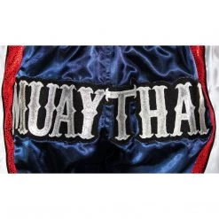 PREMIUM MUAY THAI SHORTS MEN WOMEN HONOR WORLD MMA GEAR - WHITE/BLUE/RED 10 PREMIUM MUAY THAI SHORTS MEN WOMEN HONOR WORLD MMA GEAR - WHITE/BLUE/RED